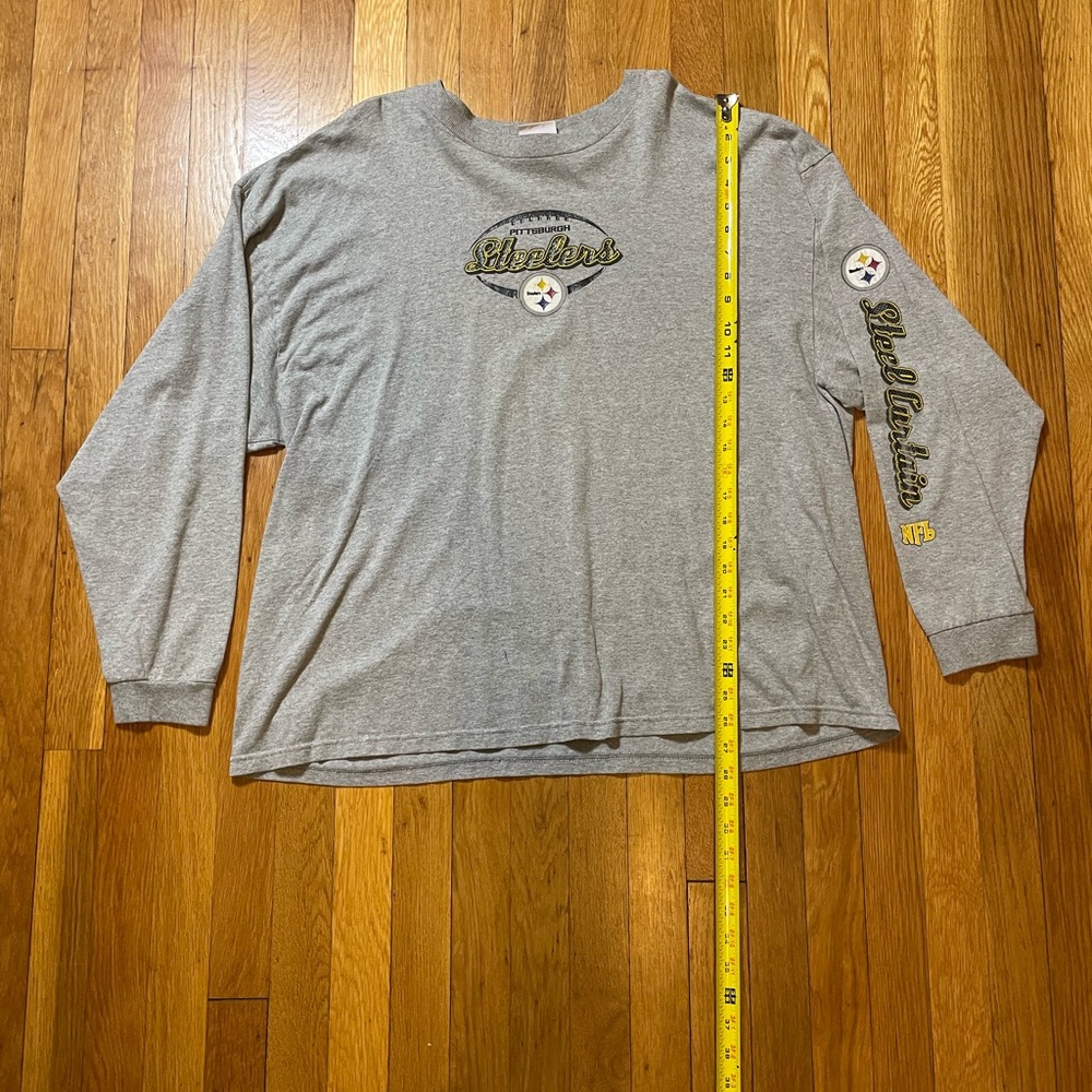 Gray Long Sleeve Steelers Shirt